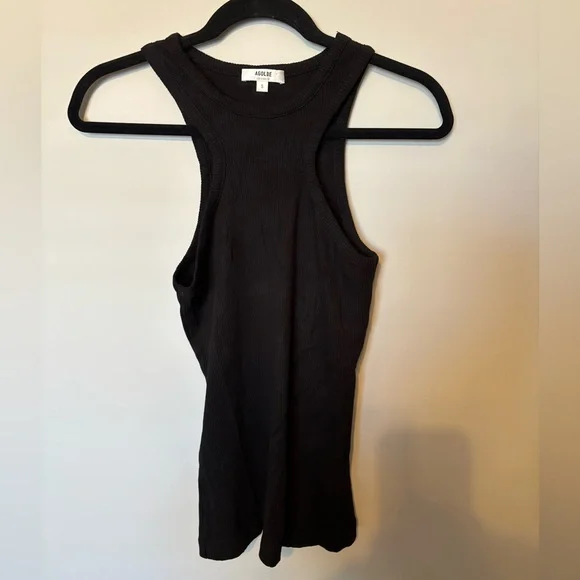 AGOLDE Black Bea Cutaway Tank Top - Picture 3 of 5